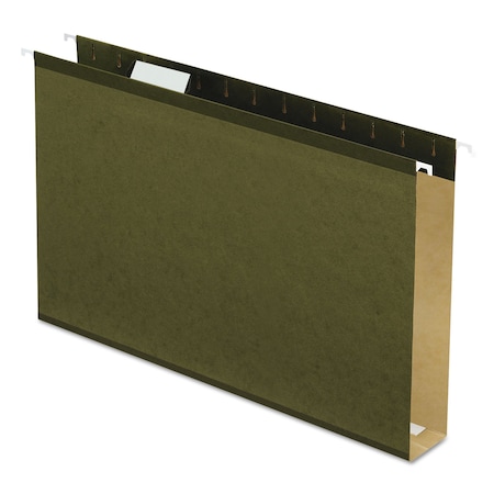 PENDAFLEX X-Cap Reinforced Hanging File Folder, Legal, 1/5-Cut Tab, Green, PK25 5143X2
